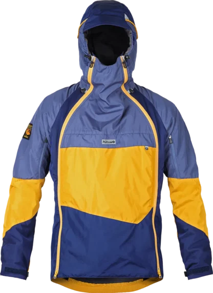 Mens Mountaineering Waterproof Smock Paramo Velez Evolution Midnight Gold Indigo Front