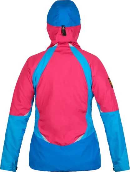 Womens Winter Climbing Jacket Páramo Velez Evolution Smock Neon Blue Back