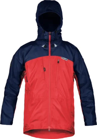 Mens Windproof Hiking Jacket In Fire And Midnight Front