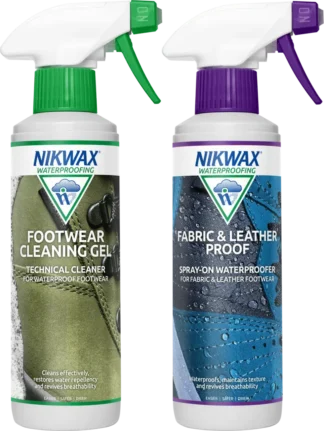 Nikwax Footwear Cleaning Gel and Fabric and Leather Proof Twin Pack