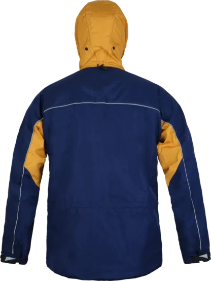 Recycled Polyester Technical Outdoor Smock in Gold and Navy back view